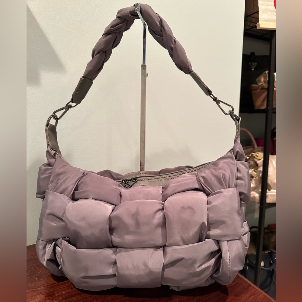 Sol and Selene gray nylon shoulder bag